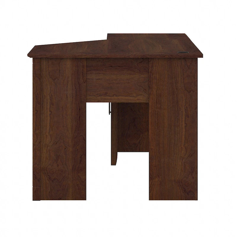 54W Corner Computer Desk with Storage Cabinet and Open Cubby, Bing Cherry