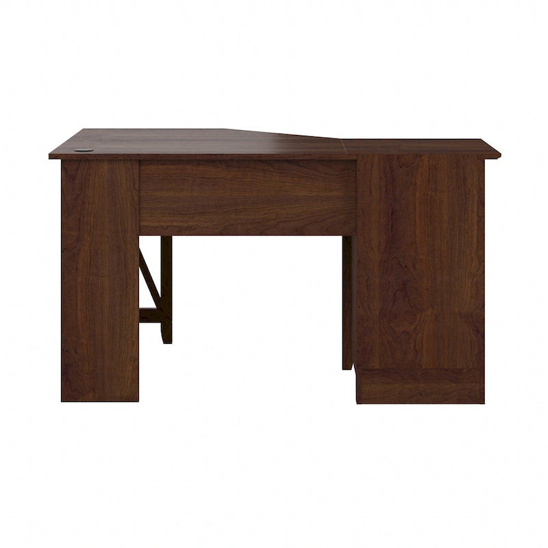 54W Corner Computer Desk with Storage Cabinet and Open Cubby, Bing Cherry