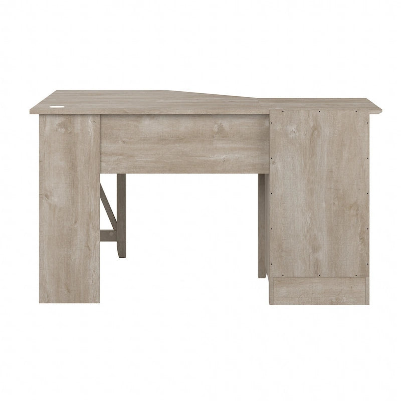 54W Corner Computer Desk with Storage Cabinet and Open Cubby, Bing Cherry