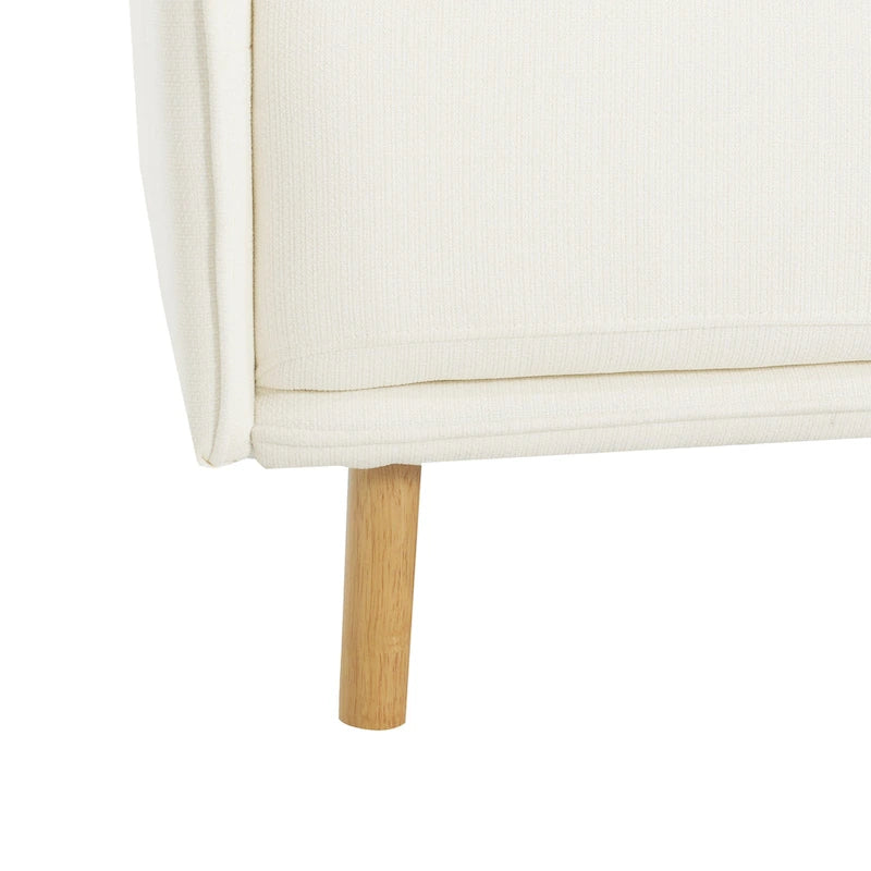 Fauteuil d'appoint rembourré à assise large avec pieds en bois massif et coussin lombaire