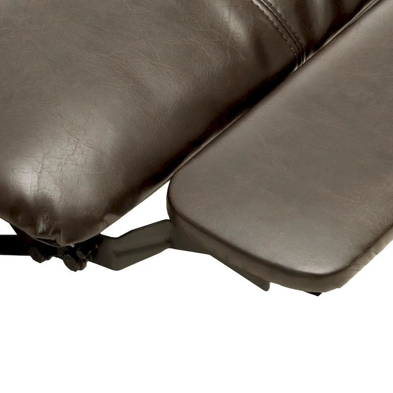 Fauteuil inclinable électrique avec revêtement en cuir reconstitué Appuie-tête rembourré Accoudoirs fins Marron