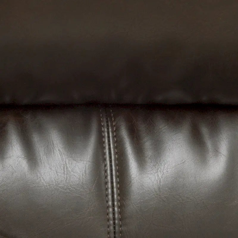 Fauteuil inclinable électrique avec revêtement en cuir reconstitué Appuie-tête rembourré Accoudoirs fins Marron