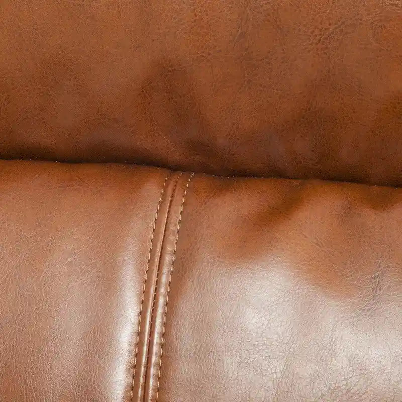 Fauteuil inclinable électrique avec revêtement en cuir reconstitué Appuie-tête rembourré Accoudoirs fins Marron