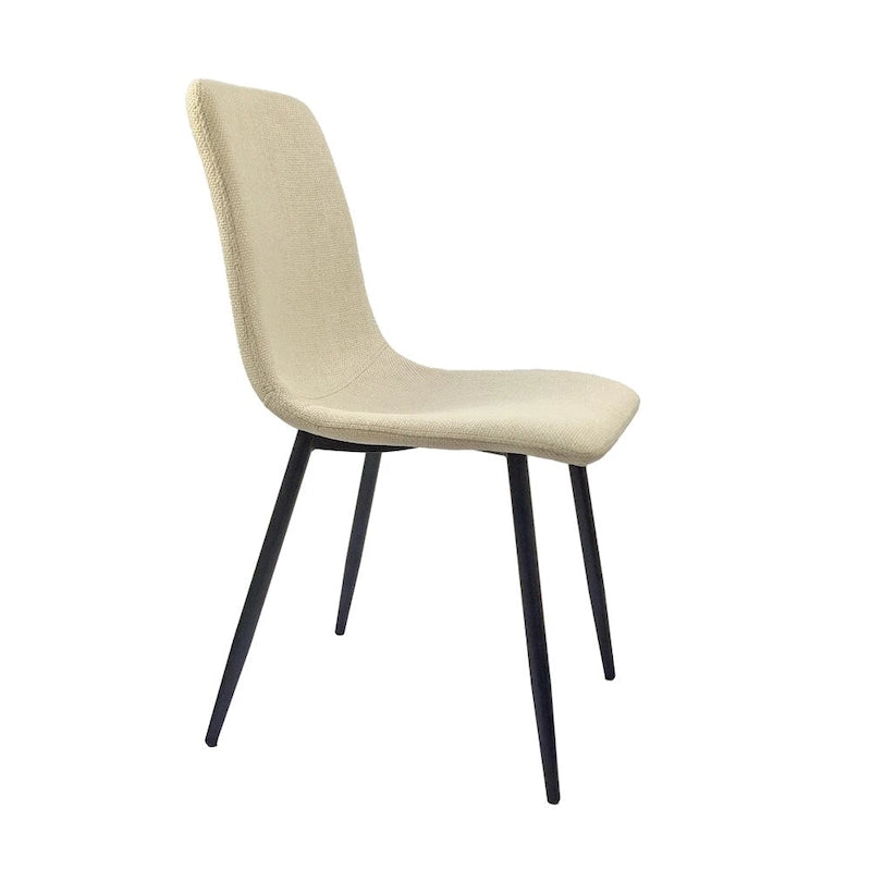Chaise de salle à manger d'appoint rembourrée avec dossier haut et pieds en métal