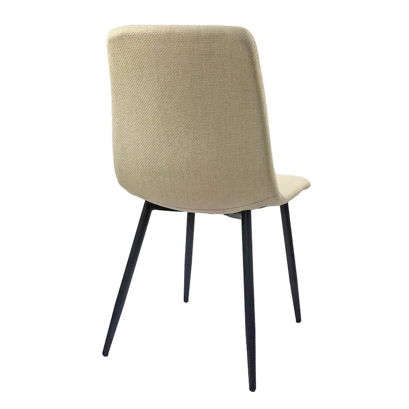 Chaise de salle à manger d'appoint rembourrée avec dossier haut et pieds en métal