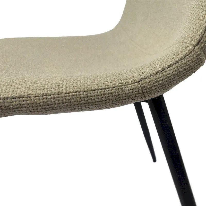 Chaise de salle à manger d'appoint rembourrée avec dossier haut et pieds en métal