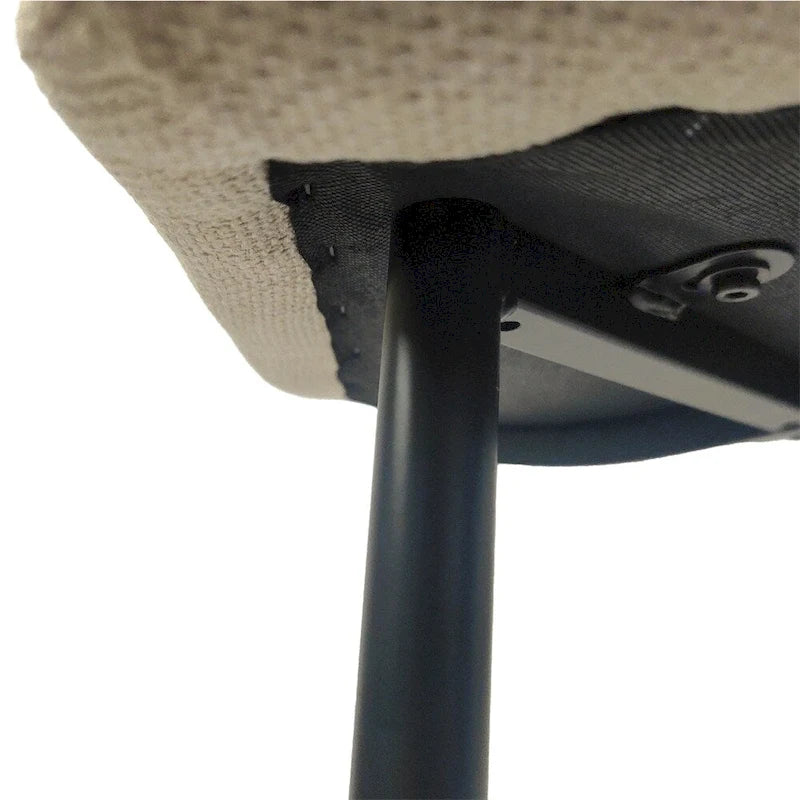 Chaise de salle à manger d'appoint rembourrée avec dossier haut et pieds en métal