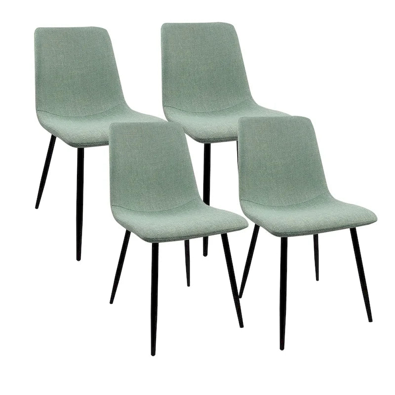 Chaise de salle à manger d'appoint rembourrée avec dossier haut et pieds en métal