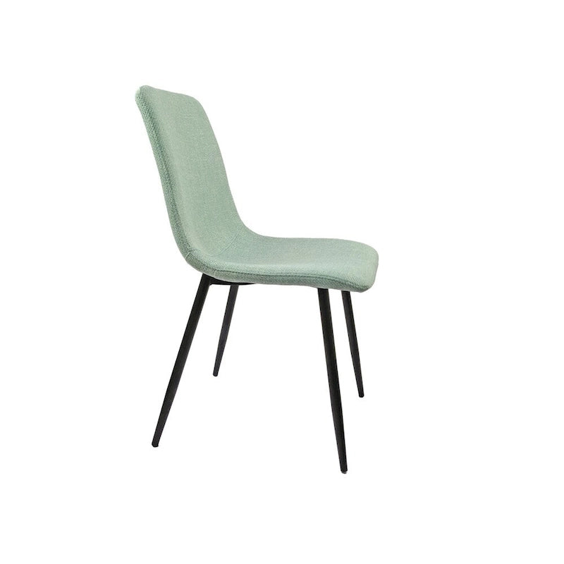 Chaise de salle à manger d'appoint rembourrée avec dossier haut et pieds en métal