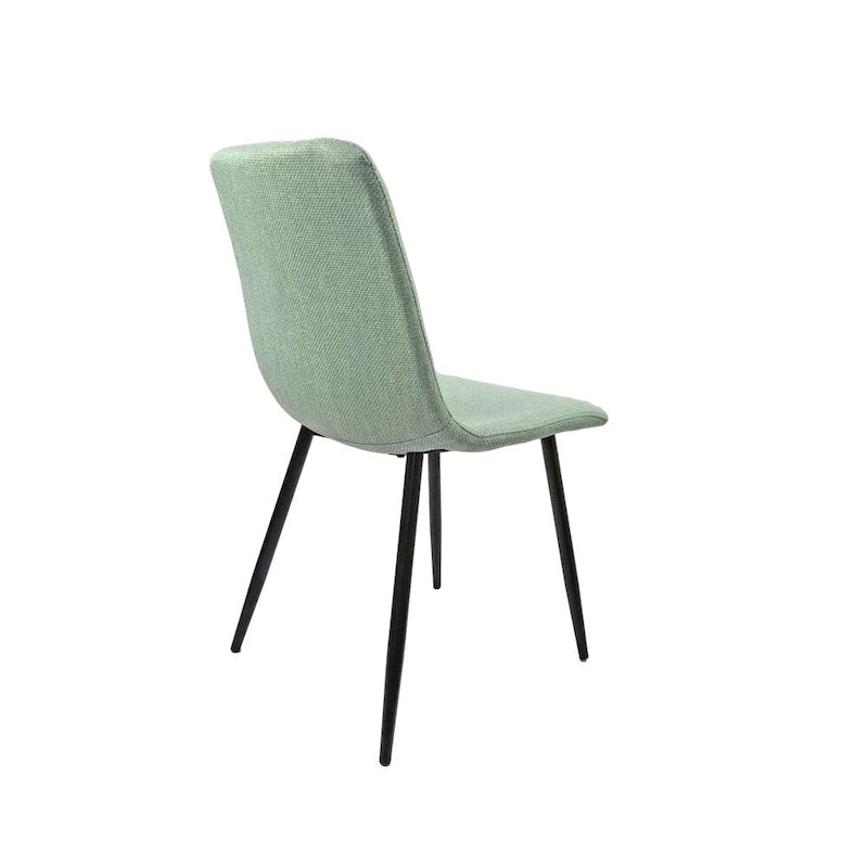 Chaise de salle à manger d'appoint rembourrée avec dossier haut et pieds en métal