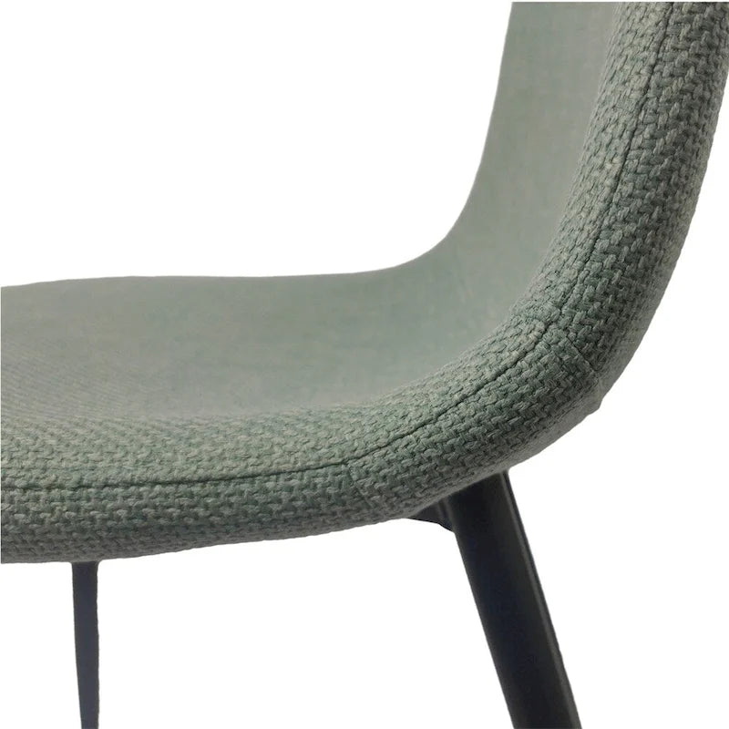 Chaise de salle à manger d'appoint rembourrée avec dossier haut et pieds en métal