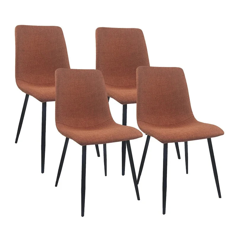 Chaise de salle à manger d'appoint rembourrée avec dossier haut et pieds en métal