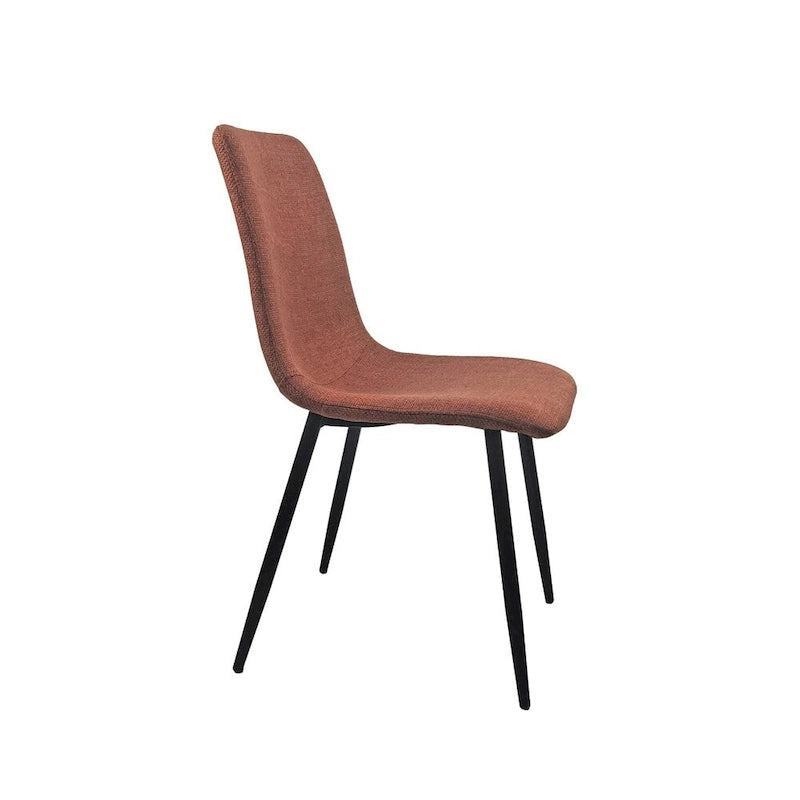 Chaise de salle à manger d'appoint rembourrée avec dossier haut et pieds en métal