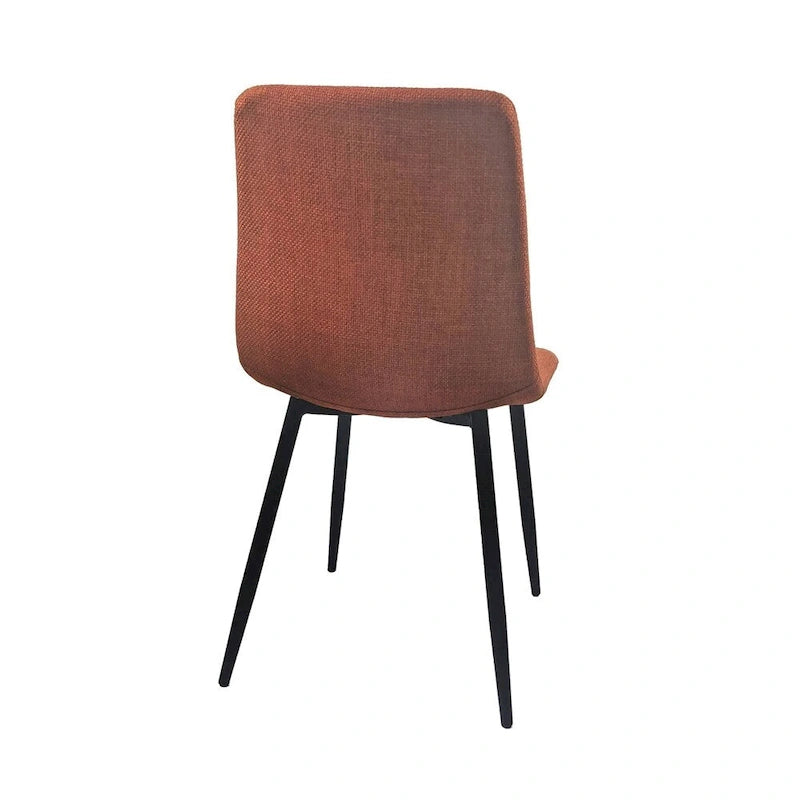 Chaise de salle à manger d'appoint rembourrée avec dossier haut et pieds en métal