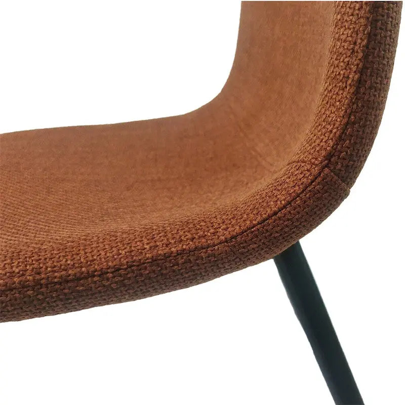 Chaise de salle à manger d'appoint rembourrée avec dossier haut et pieds en métal