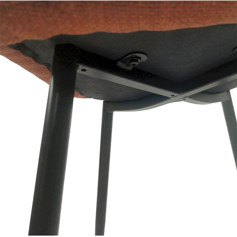 Chaise de salle à manger d'appoint rembourrée avec dossier haut et pieds en métal