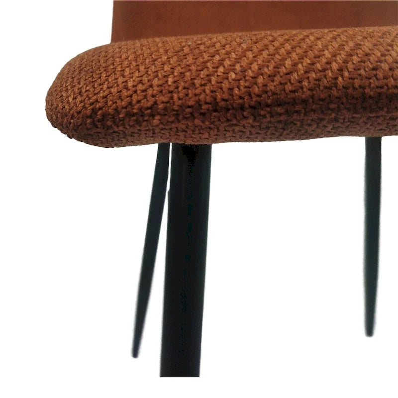 Chaise de salle à manger d'appoint rembourrée avec dossier haut et pieds en métal
