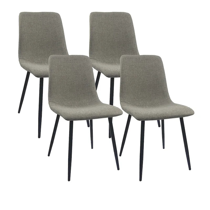 Chaise de salle à manger d'appoint rembourrée avec dossier haut et pieds en métal