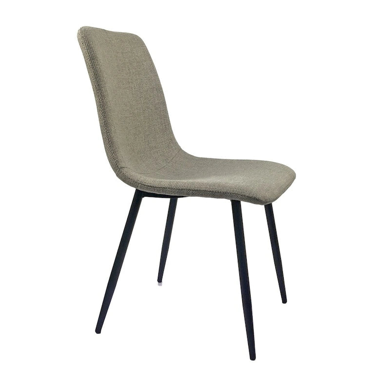 Chaise de salle à manger d'appoint rembourrée avec dossier haut et pieds en métal