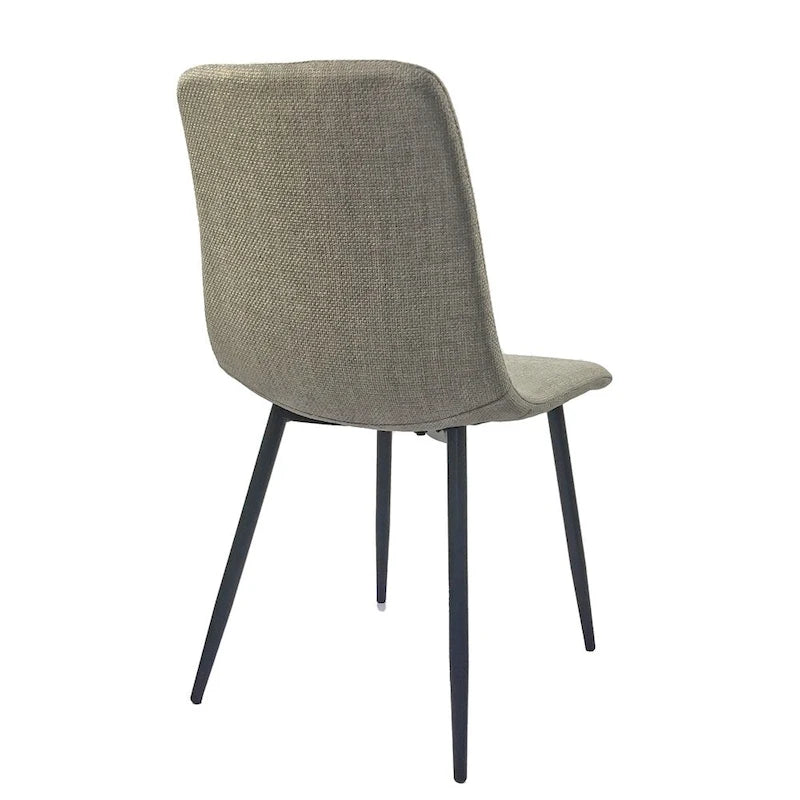 Chaise de salle à manger d'appoint rembourrée avec dossier haut et pieds en métal