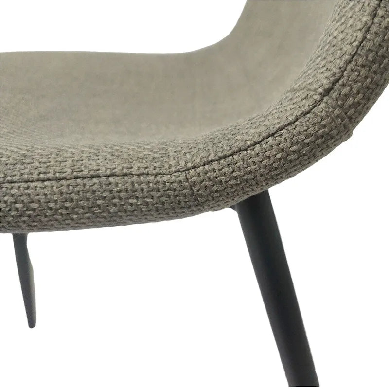 Chaise de salle à manger d'appoint rembourrée avec dossier haut et pieds en métal