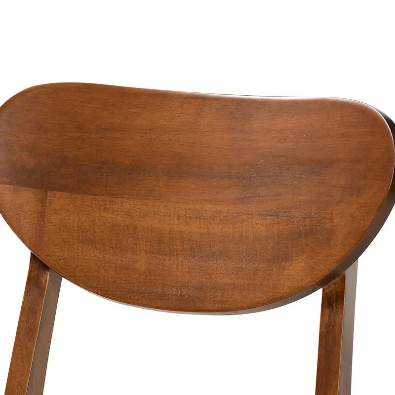 Chaise de salle à manger Mid-Century Modern avec dossier incurvé Tissu gris Fini noyer