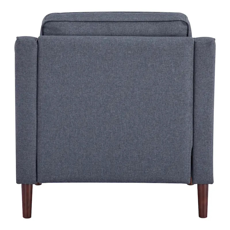 Modern Upholstered Accent Armchair Faux Linen Vegan Leather Living Room Lounge Chair