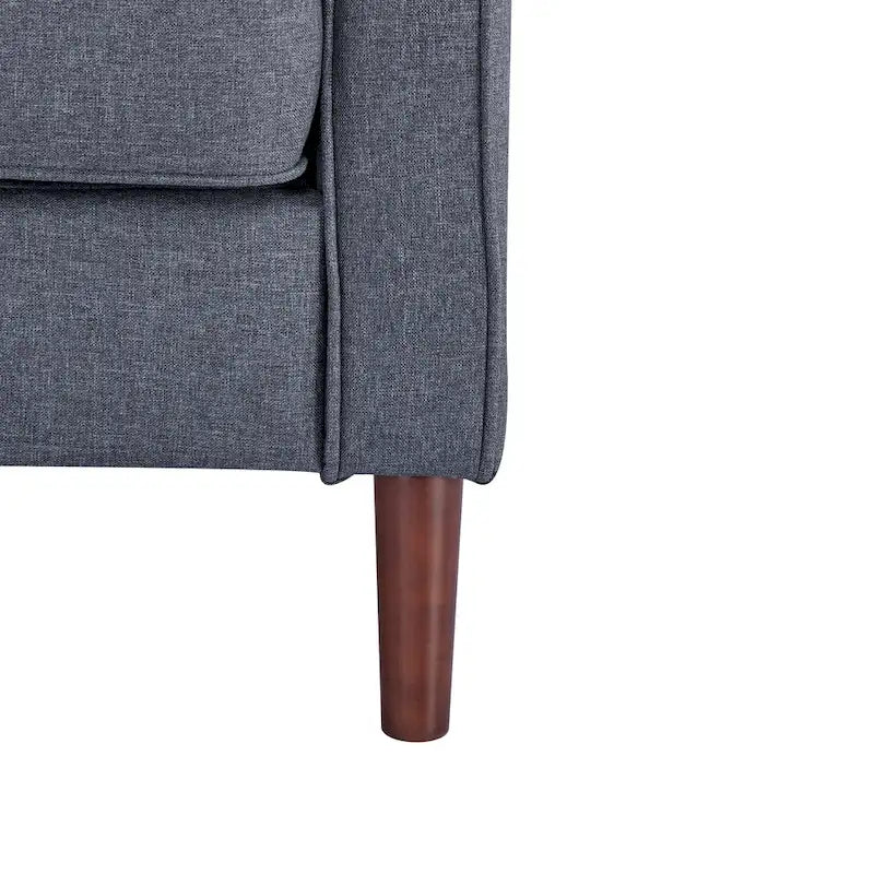 Modern Upholstered Accent Armchair Faux Linen Vegan Leather Living Room Lounge Chair