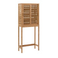 Armoire de toilette peu encombrante en bambou naturel avec portes coulissantes