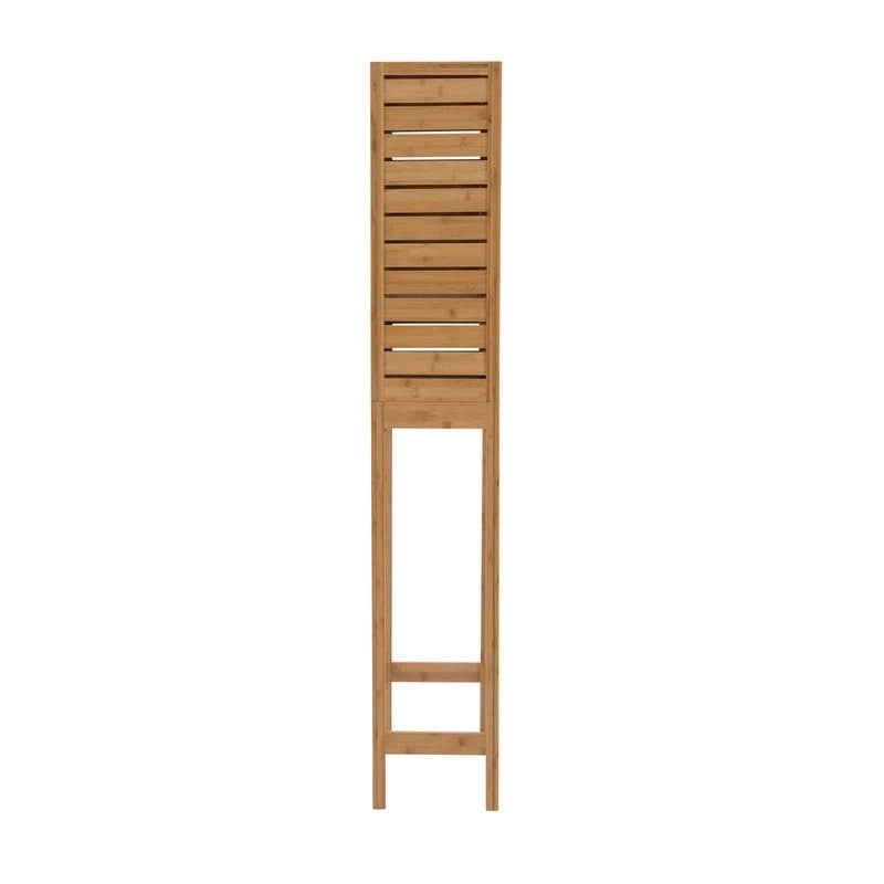 Armoire de toilette peu encombrante en bambou naturel avec portes coulissantes