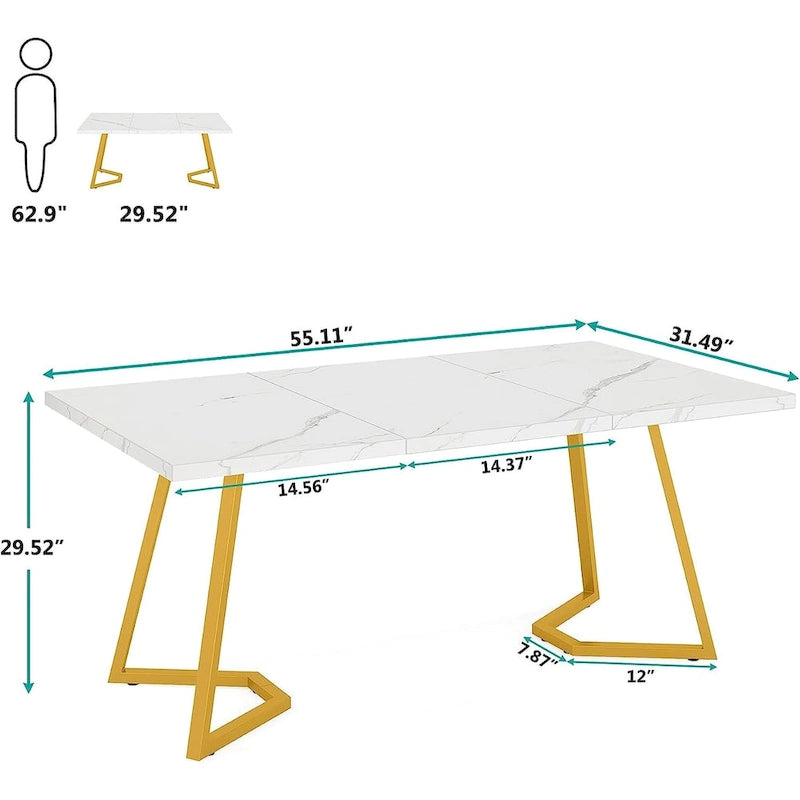 Bureau moderne avec plateau en bois et pieds en métal blanc, marron