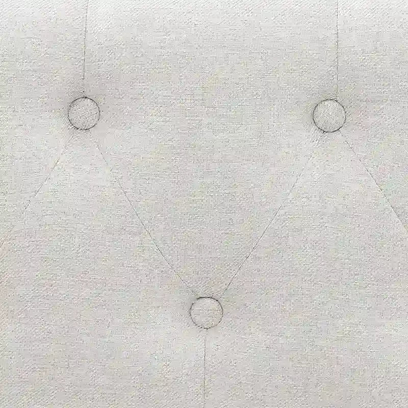 Lit de repos capitonné avec tiroirs de rangement, accoudoirs ondulés et clous décoratifs Gris Beige