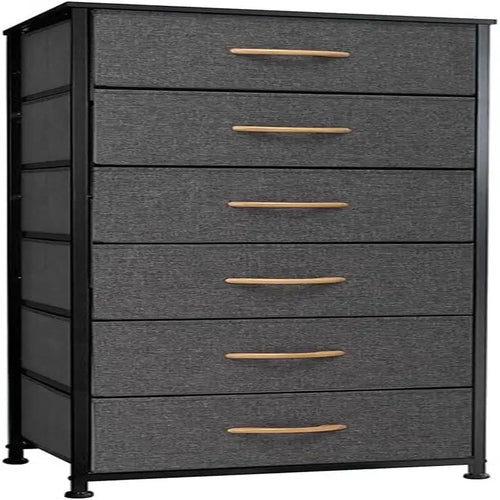 6-Drawer Vertical Dresser Storage Tower Organizer with Wood Handles