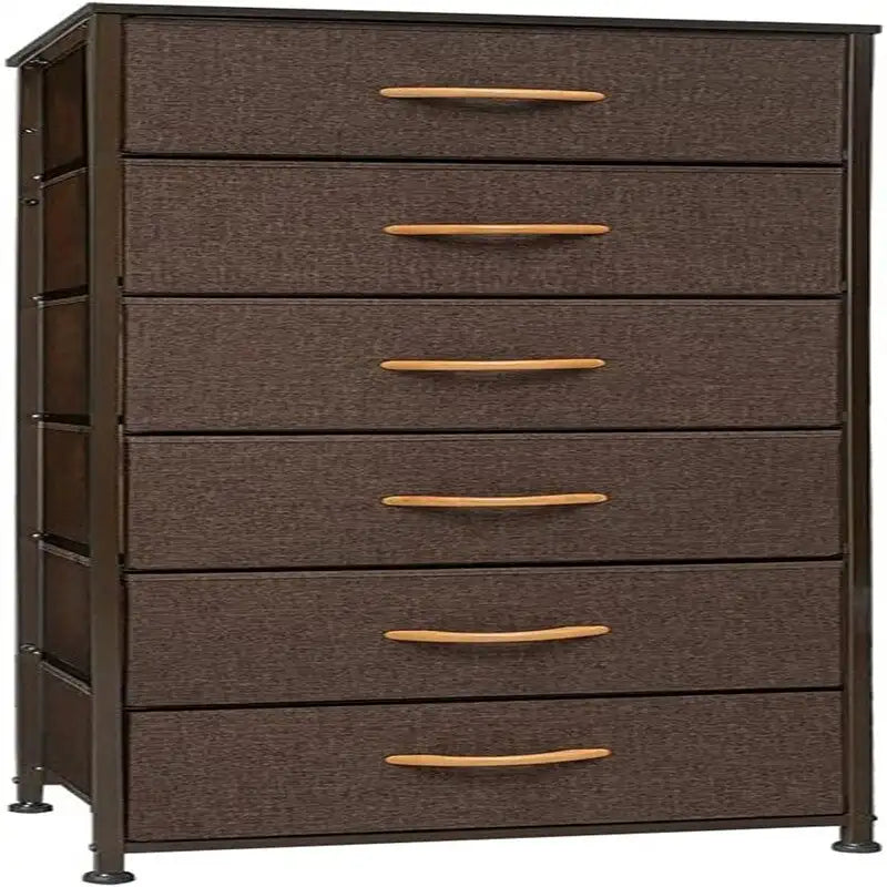 6-Drawer Vertical Dresser Storage Tower Organizer with Wood Handles