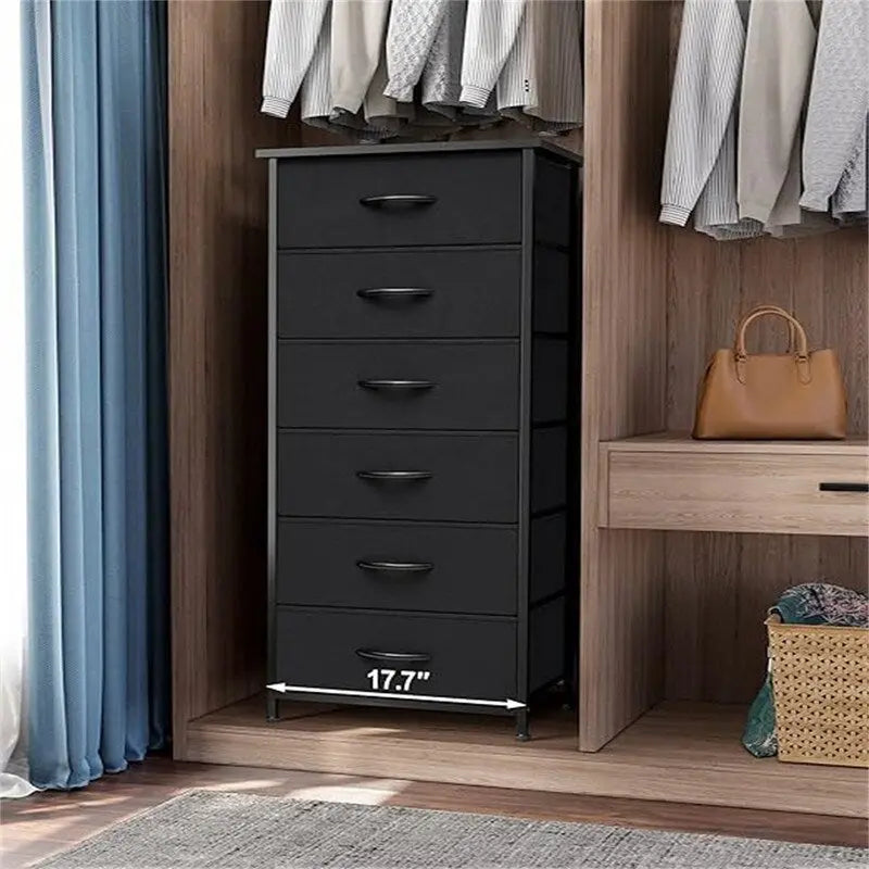 6-Drawer Vertical Dresser Storage Tower Organizer with Wood Handles