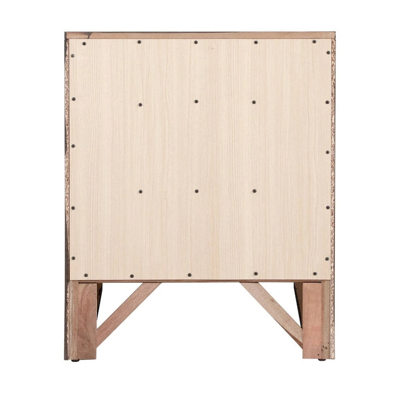 3-Drawer Wood Nightstand with Metal Knobs Multi-Color Bedroom Storage