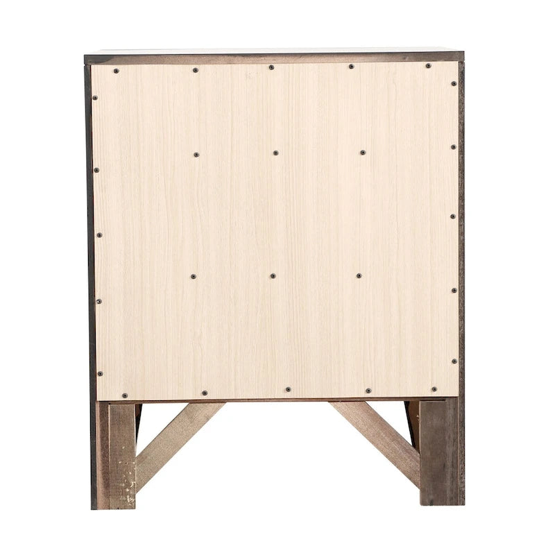 3-Drawer Wood Nightstand with Metal Knobs Multi-Color Bedroom Storage