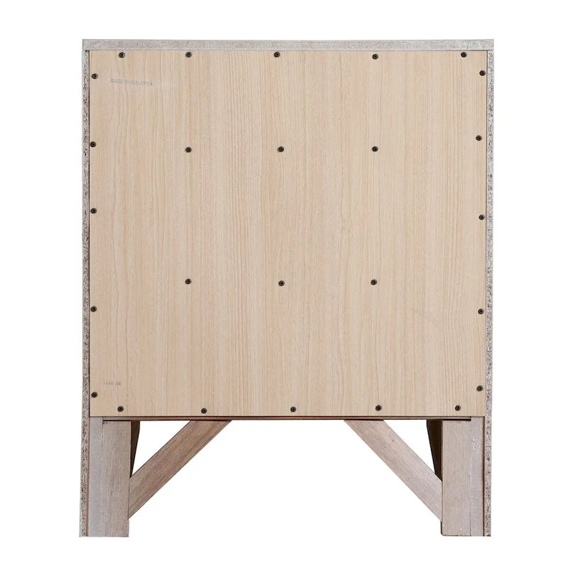 3-Drawer Wood Nightstand with Metal Knobs Multi-Color Bedroom Storage