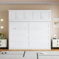 Lit escamotable mural avec armoire de rangement Options Blanc Gris