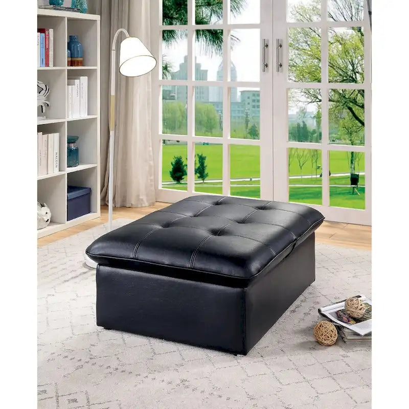 Contemporary Faux Leather Tufted Adjustable Accent Chair Black White Grey