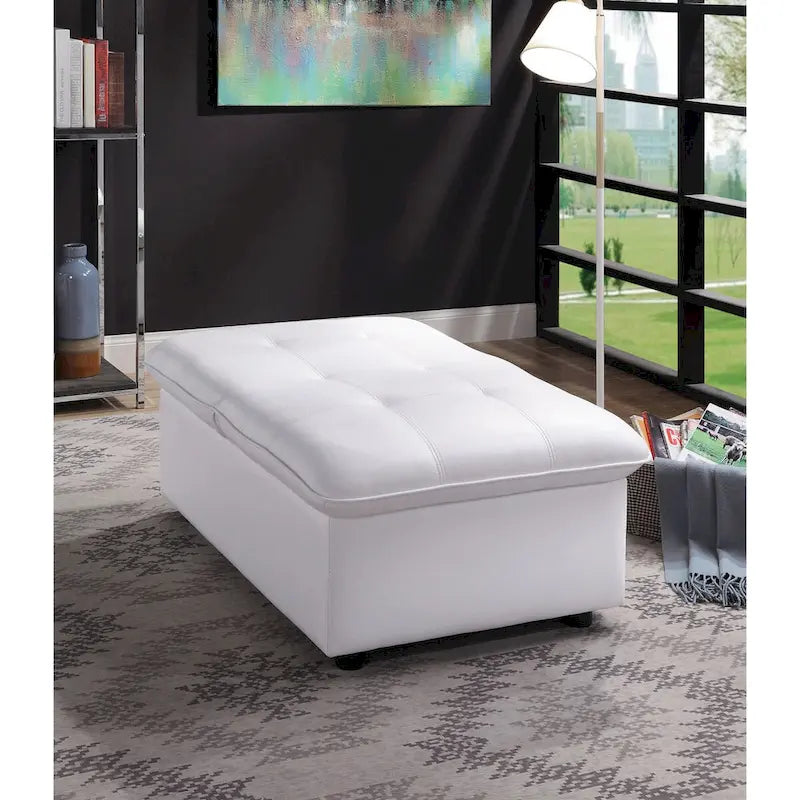 Contemporary Faux Leather Tufted Adjustable Accent Chair Black White Grey