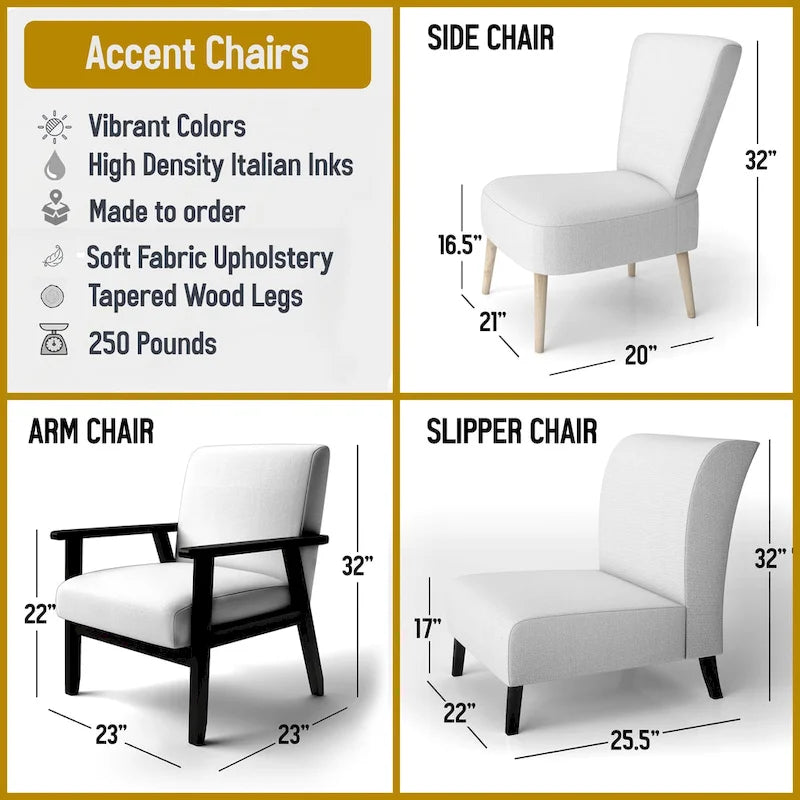 Fauteuil d'appoint rembourré à imprimé abstrait pastel or noir style moderne