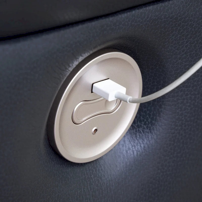 Fauteuil inclinable à bascule Ocean Power avec port USB en cuir