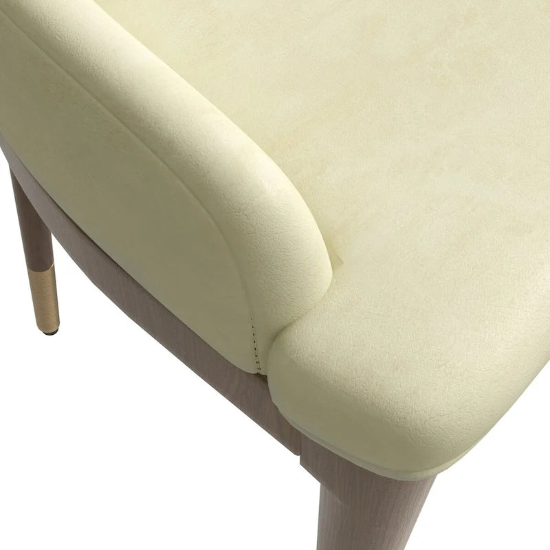 Chaise de salle à manger moderne rembourrée en cuir avec dossier haut en mousse