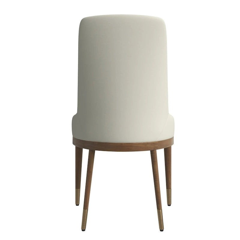 Chaise de salle à manger moderne rembourrée en cuir avec dossier haut en mousse