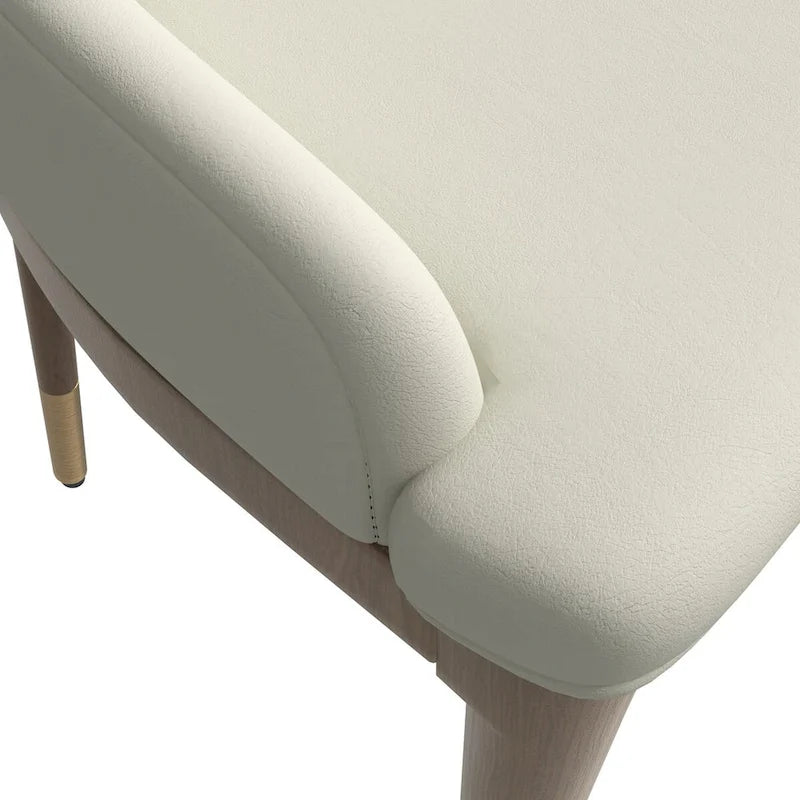 Chaise de salle à manger moderne rembourrée en cuir avec dossier haut en mousse