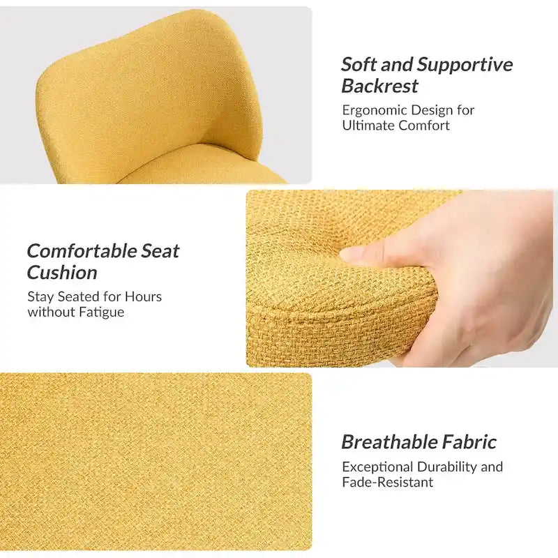 Fauteuil de bureau rembourré sans accoudoirs, avec hauteur réglable et roulettes.