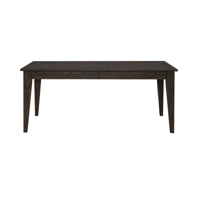 Table de salle à manger rectangulaire marron rustique avec rallonge en bois d'hévéa