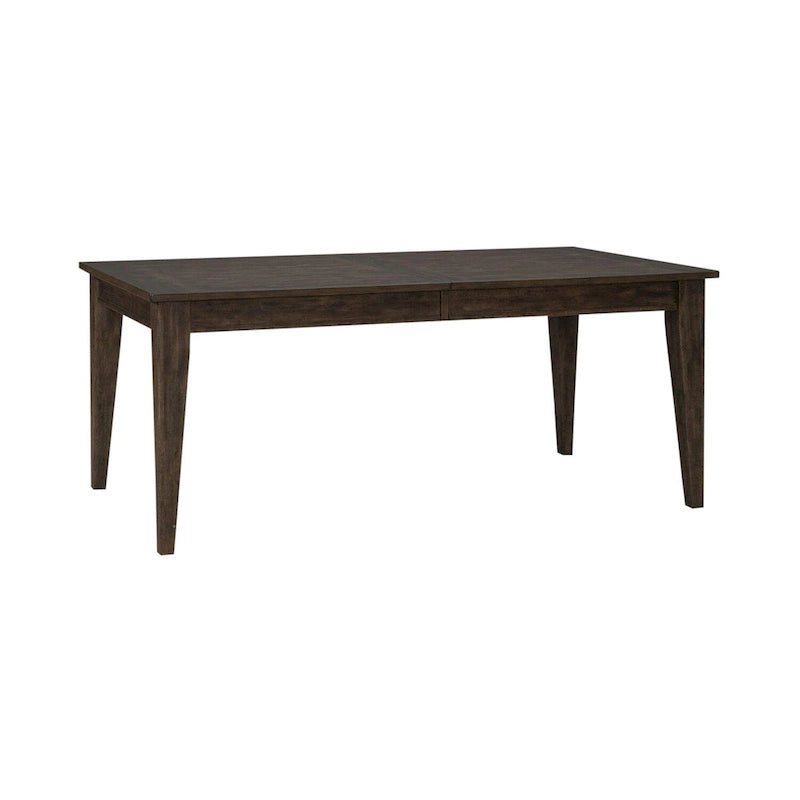 Table de salle à manger rectangulaire marron rustique avec rallonge en bois d'hévéa