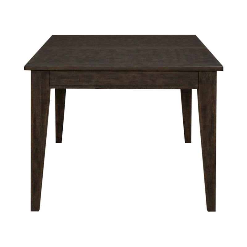 Table de salle à manger rectangulaire marron rustique avec rallonge en bois d'hévéa